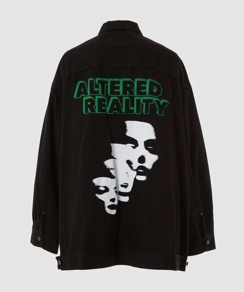 RAF SIMONS（ラフシモンズ）の「Denim jacket with leather patch（その他アウター・メンズ・ブラック・S/M/L）」の2枚目の写真