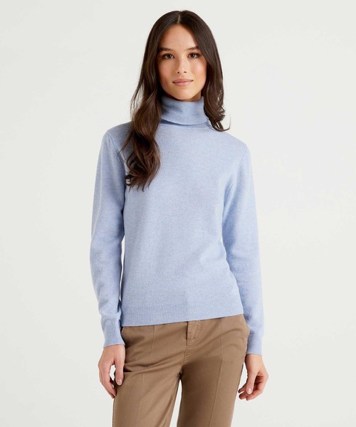 ユナイテッド カラーズ オブ ベネトン UNITED COLORS OF BENETTON. ヴァージンウール100％タートルネックニット・セーター BENETTON (UNITED COLORS OF BENETTON)（ベネトンユナイテッド