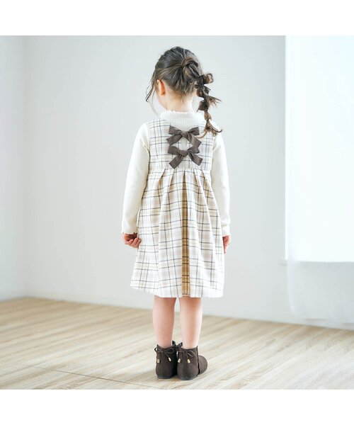 apres les cours（アプレレクール）の「【フォーマル対応】後ろリボンジャンパースカート_アプレレクールマシェリ（ジャンパースカート・キッズ・ベージュ/グレー・110/80/90/140/130/100/120）」の7枚目の写真