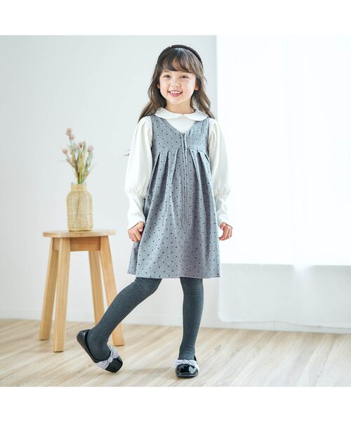 apres les cours（アプレレクール）の「【フォーマル対応】後ろリボンジャンパースカート_アプレレクールマシェリ（ジャンパースカート・キッズ・ベージュ/グレー・110/80/90/140/130/100/120）」の8枚目の写真