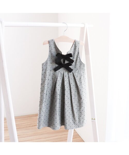 apres les cours（アプレレクール）の「【フォーマル対応】後ろリボンジャンパースカート_アプレレクールマシェリ（ジャンパースカート・キッズ・ベージュ/グレー・110/80/90/140/130/100/120）」の11枚目の写真