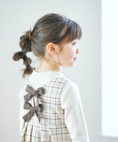 apres les cours（アプレレクール）の「【フォーマル対応】後ろリボンジャンパースカート_アプレレクールマシェリ（ジャンパースカート・キッズ・ベージュ/グレー・110/80/90/140/130/100/120）」の22枚目の写真