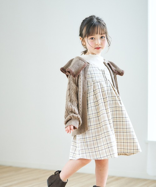 apres les cours（アプレレクール）の「【フォーマル対応】後ろリボンジャンパースカート_アプレレクールマシェリ（ジャンパースカート・キッズ・ベージュ/グレー・110/80/90/140/130/100/120）」の4枚目の写真