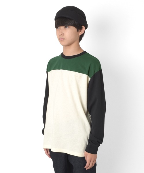 GLAZOS（グラソス）の「切り替えロングTシャツ（Tシャツ/カットソー・キッズ・ブラック/ネイビー/ベージュ・160cm/140cm/170cm/150cm）」の13枚目の写真