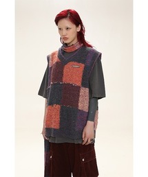 MASONPRINCE（メイソンプリンス）の「ブロックチェックVネックニットベスト BM2214【MASONPRINCE】（ニット/セーター・メンズ）」