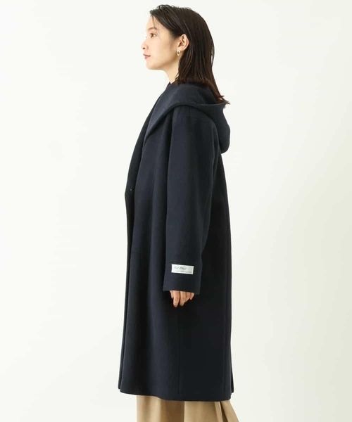 a.v.v（アーヴェヴェ）の「フーデッドロングダブルコート（ピーコート・レディース・アイボリー/ネイビー・38/34/40/36/42）」の13枚目の写真