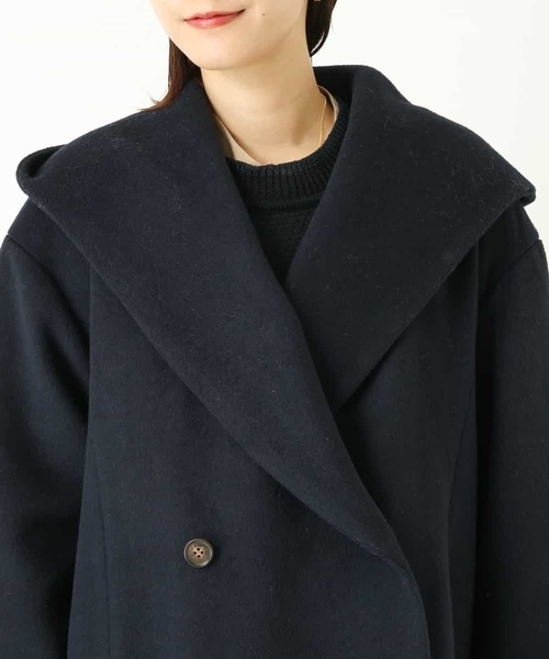 a.v.v（アーヴェヴェ）の「フーデッドロングダブルコート（ピーコート・レディース・アイボリー/ネイビー・38/34/40/36/42）」の15枚目の写真