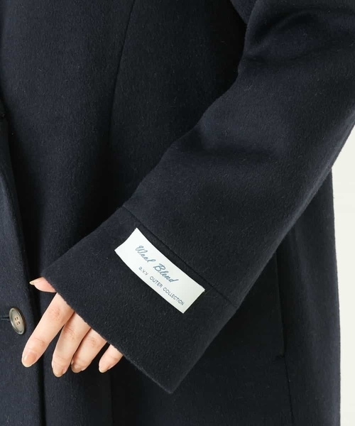 a.v.v（アーヴェヴェ）の「フーデッドロングダブルコート（ピーコート・レディース・アイボリー/ネイビー・38/34/40/36/42）」の17枚目の写真