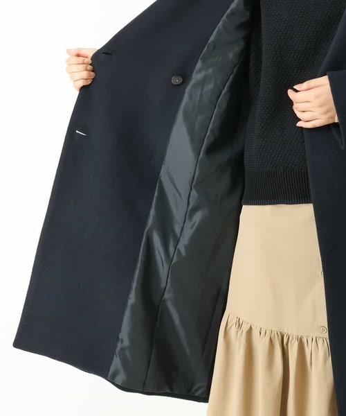 a.v.v（アーヴェヴェ）の「フーデッドロングダブルコート（ピーコート・レディース・アイボリー/ネイビー・38/34/40/36/42）」の21枚目の写真