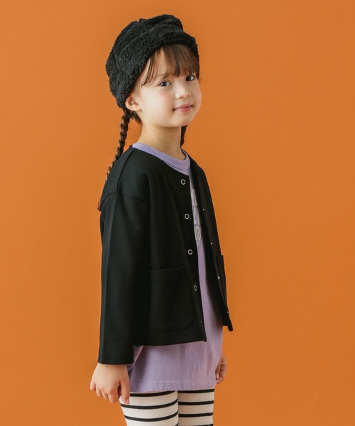 BAYFLOW（ベイフロー）の「スムーススナップカーディガン（KIDS）（カーディガン/ボレロ・キッズ・ブラック/アイボリー/グリーン・110cm/120cm/130cm/140cm）」の2枚目の写真