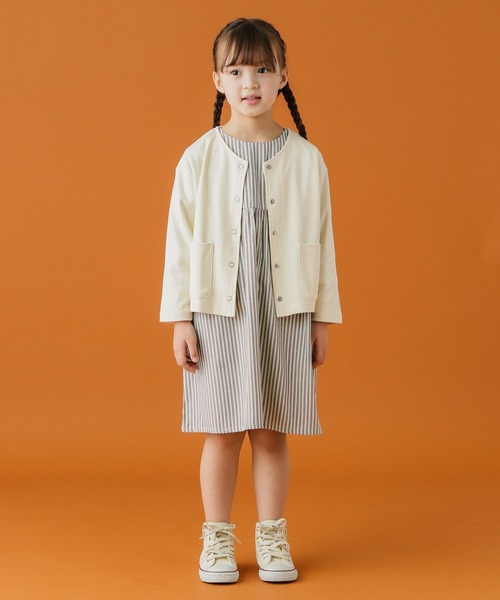 BAYFLOW（ベイフロー）の「スムーススナップカーディガン（KIDS）（カーディガン/ボレロ・キッズ・ブラック/アイボリー/グリーン・110cm/120cm/130cm/140cm）」の4枚目の写真