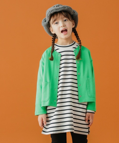 BAYFLOW（ベイフロー）の「スムーススナップカーディガン（KIDS）（カーディガン/ボレロ・キッズ・ブラック/アイボリー/グリーン・110cm/120cm/130cm/140cm）」の7枚目の写真