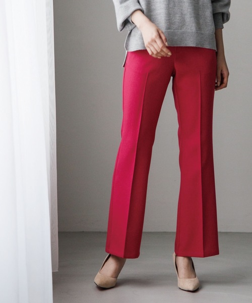 Cutie Blonde(キューティーブロンド)の「◆【なめらかタッチ】 センタープレス フレアパンツ(その他パンツ・レディース・ブラック/ブルー/ピンク系/ダークブラウン・02/03/01)」の1枚目の写真