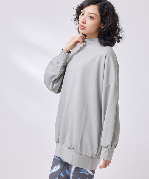 NERGY(ナージー)の「モックネックビッグプローバー(Tシャツ/カットソー・レディース・ダークブラウン/グリーン/ブルー/ブラック・FREE)」の4枚目の写真