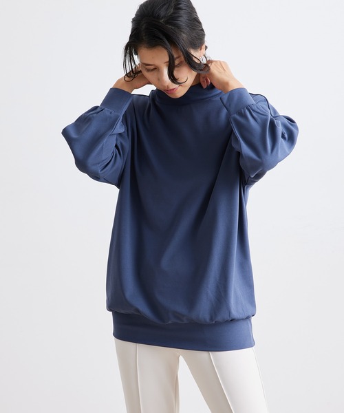 NERGY(ナージー)の「モックネックビッグプローバー(Tシャツ/カットソー・レディース・ダークブラウン/グリーン/ブルー/ブラック・FREE)」の12枚目の写真