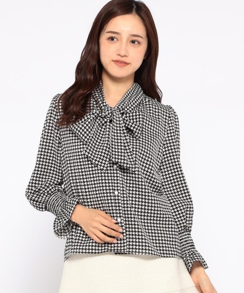 MISCH MASCH（ミッシュマッシュ）の「ボウタイブラウス（シャツ/ブラウス・レディース・ブラック/ブラウン系その他/ホワイト×ブラック/ホワイト・MEDIUM）」の2枚目の写真