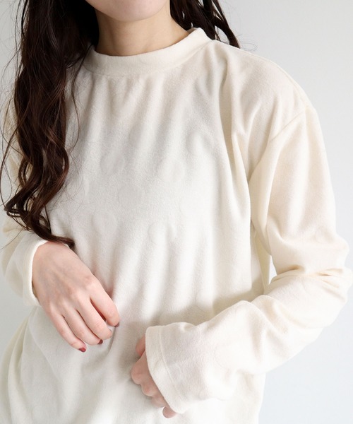 l'atelier du savon（アトリエドサボン）の「●C/E　ピンポンドット　ロンT（Tシャツ/カットソー・レディース・ブラック/アイボリー/ピンク・FREE）」の4枚目の写真