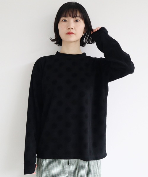 l'atelier du savon（アトリエドサボン）の「●C/E　ピンポンドット　ロンT（Tシャツ/カットソー・レディース・ブラック/アイボリー/ピンク・FREE）」の10枚目の写真