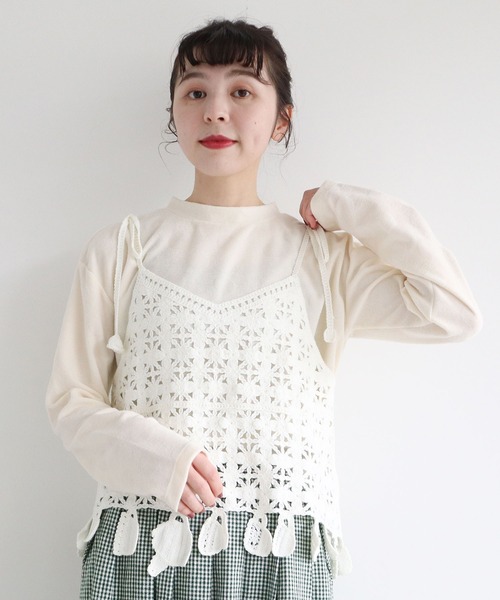 l'atelier du savon（アトリエドサボン）の「●C/E　ピンポンドット　ロンT（Tシャツ/カットソー・レディース・ブラック/アイボリー/ピンク・FREE）」の13枚目の写真