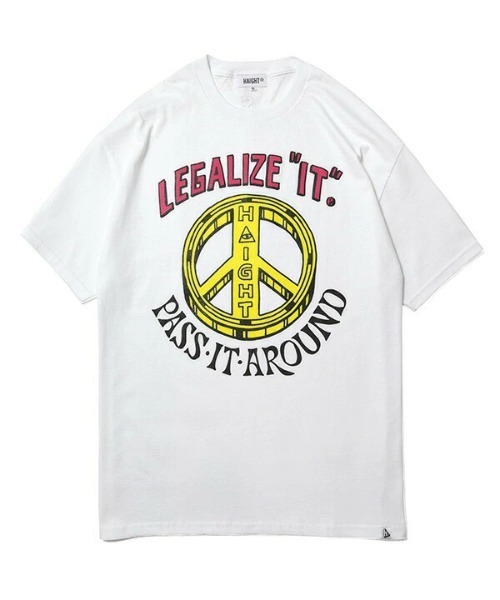 HAIGHT（ヘイト）の「ヘイト [HAIGHT] - × テクスタ [TEXTA] コラボ リガライズ イット グラフィック 半袖 Tシャツ [LEGALIZE IT TEE]（Tシャツ/カットソー・メンズ・ホワイト/パープル/ブラック・LARGE/X-LARGE/MEDIUM/SMALL）」の2枚目の写真