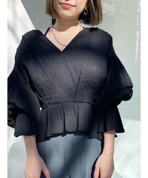 MURUA（ムルーア）の「カシュクールタックブラウス（シャツ/ブラウス・レディース・オレンジ/ホワイト/ブルー/ブラック・FREE）」の3枚目の写真