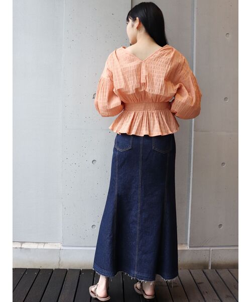 MURUA（ムルーア）の「カシュクールタックブラウス（シャツ/ブラウス・レディース・オレンジ/ホワイト/ブルー/ブラック・FREE）」の16枚目の写真