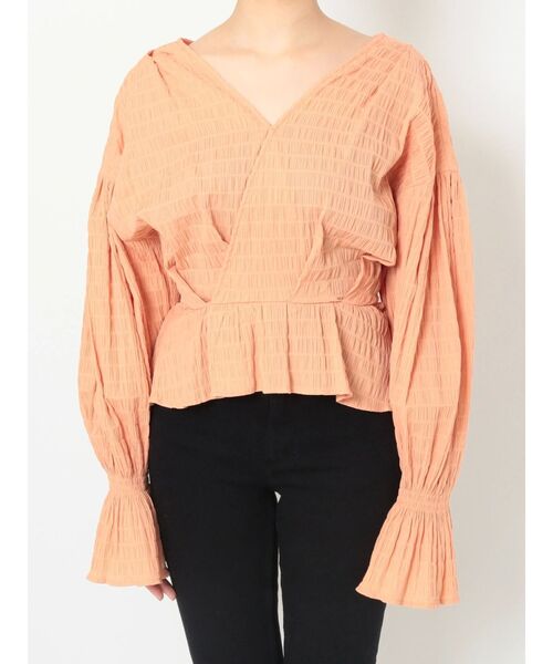 MURUA（ムルーア）の「カシュクールタックブラウス（シャツ/ブラウス・レディース・オレンジ/ホワイト/ブルー/ブラック・FREE）」の15枚目の写真