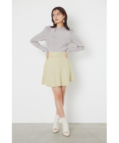 rienda（リエンダ）の「ニットツイードマーメイドハイウエストミニ