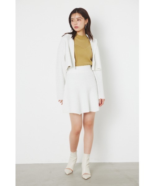 m i i i様 白一枚38 rienda（リエンダ）の「ニットツイードマーメイドハイウエストミニ