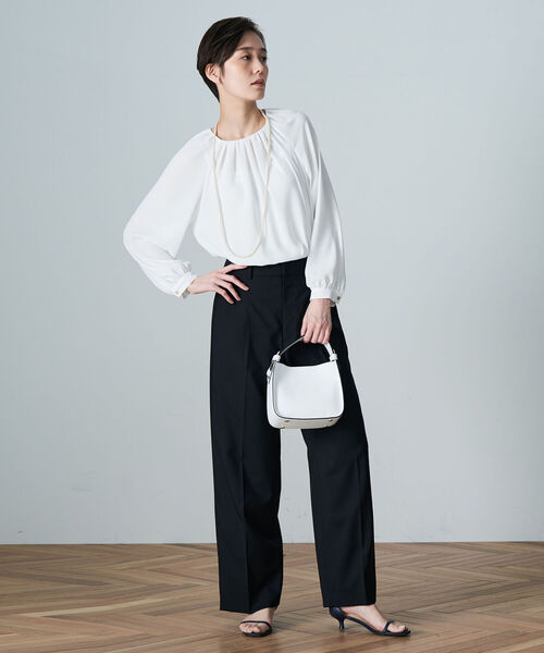 NOLLEY’S（ノーリーズ）の「バックサテンアムンゼンギャザーブラウス（シャツ/ブラウス・レディース・ホワイト・38/36）」の6枚目の写真
