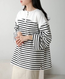 Bab | 前後2WAYボーダービッグシルエットトップス(Tシャツ/カットソー)