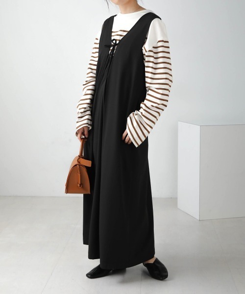 Bab（バブ）の「前後2WAYボーダービッグシルエットトップス（Tシャツ/カットソー・レディース・ブラウン/ピンク/グリーン/ブルー/ブラック・FREE）」の11枚目の写真