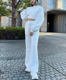 キルティングショートトップス×フレアパンツ <セット販売>