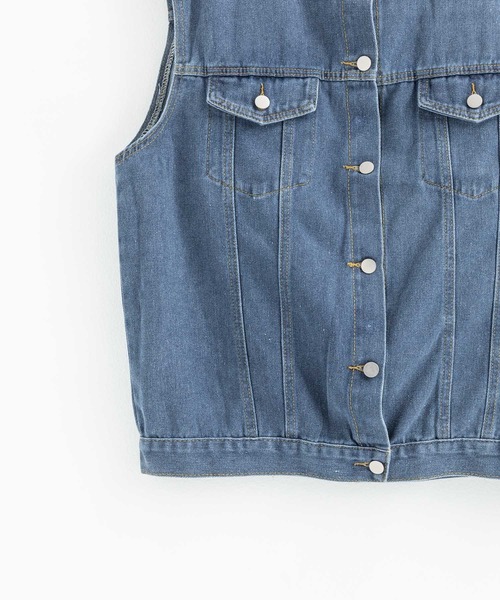 Ressaca（レサーカ）の「オーバーサイズ ノーカラーデニムベスト（ベスト・メンズ・ブラウン/ブルー・M/L/XL）」の7枚目の写真