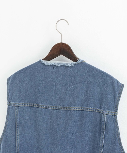 Ressaca（レサーカ）の「オーバーサイズ ノーカラーデニムベスト（ベスト・メンズ・ブラウン/ブルー・M/L/XL）」の11枚目の写真