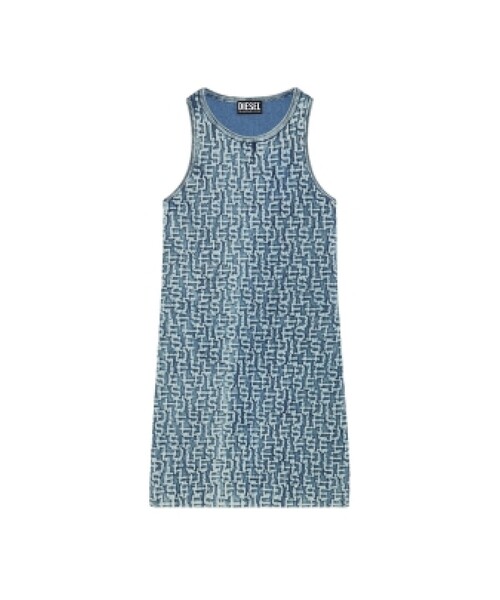 DIESEL（ディーゼル）の「レディース ミニドレス ワンピース モノグラム（ワンピース・レディース・ブルー・LARGE/MEDIUM/SMALL）」の9枚目の写真