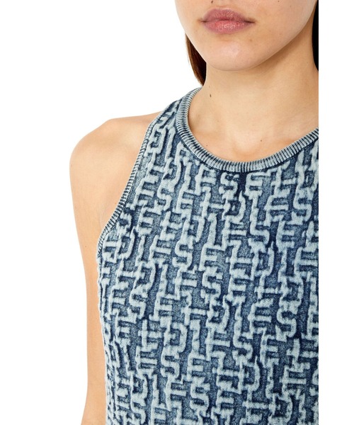 DIESEL（ディーゼル）の「レディース ミニドレス ワンピース モノグラム（ワンピース・レディース・ブルー・LARGE/MEDIUM/SMALL）」の4枚目の写真