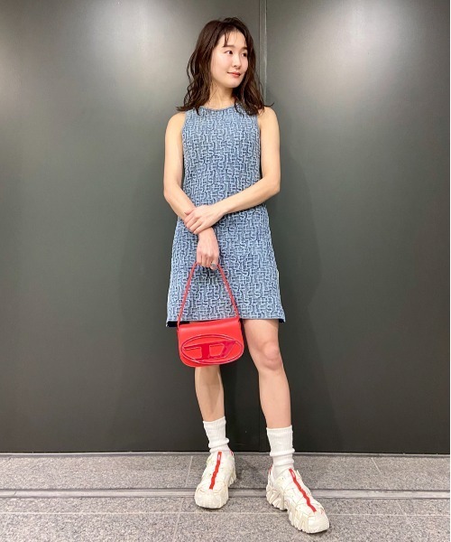 DIESEL（ディーゼル）の「レディース ミニドレス ワンピース モノグラム（ワンピース・レディース・ブルー・LARGE/MEDIUM/SMALL）」の10枚目の写真
