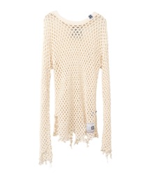 Crochet Mesh Knit Pullover