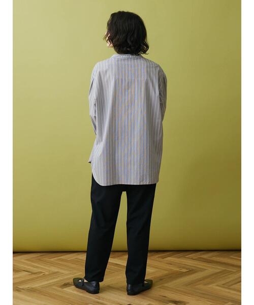 CRAFT STANDARD BOUTIQUE(クラフトスタンダードブティック)の「ストライプ7分袖スキッパーシャツ(シャツ/ブラウス・レディース・ネイビー系2/グリーン系その他3/サックスブルー系3・M/L)」の7枚目の写真