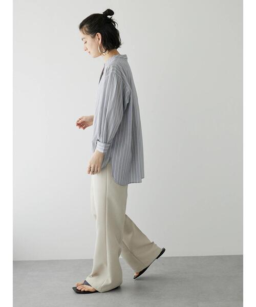CRAFT STANDARD BOUTIQUE(クラフトスタンダードブティック)の「ストライプ7分袖スキッパーシャツ(シャツ/ブラウス・レディース・ネイビー系2/グリーン系その他3/サックスブルー系3・M/L)」の9枚目の写真