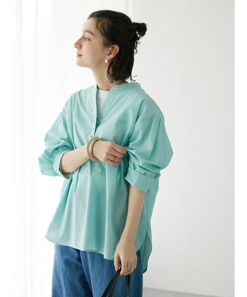 CRAFT STANDARD BOUTIQUE(クラフトスタンダードブティック)の「ストライプ7分袖スキッパーシャツ(シャツ/ブラウス・レディース・ネイビー系2/グリーン系その他3/サックスブルー系3・M/L)」の16枚目の写真