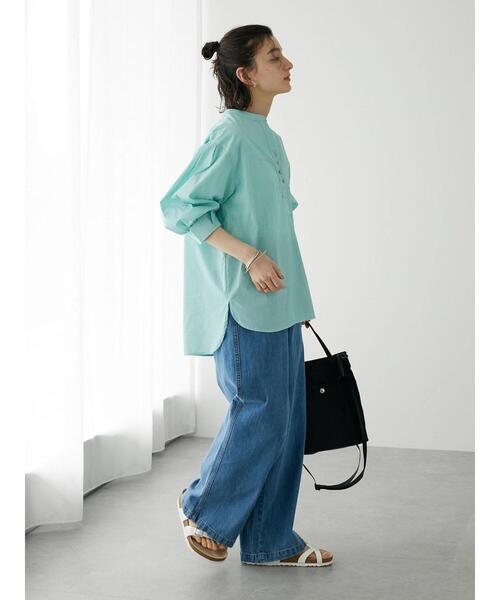 CRAFT STANDARD BOUTIQUE(クラフトスタンダードブティック)の「ストライプ7分袖スキッパーシャツ(シャツ/ブラウス・レディース・ネイビー系2/グリーン系その他3/サックスブルー系3・M/L)」の20枚目の写真