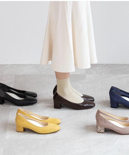4㎝のチャンキーヒール「やわふわ美パンプス」MADE IN JAPAN