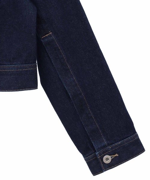 31 Sons de mode（トランテアン　ソン　ドゥ　モード）の「スリットスリーブデニムジャケット（デニムジャケット・レディース・サックスブルー/オフホワイト/ダークインディゴブルー・38/36）」の6枚目の写真