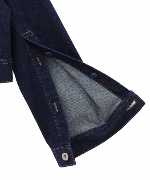 31 Sons de mode（トランテアン　ソン　ドゥ　モード）の「スリットスリーブデニムジャケット（デニムジャケット・レディース・サックスブルー/オフホワイト/ダークインディゴブルー・38/36）」の4枚目の写真