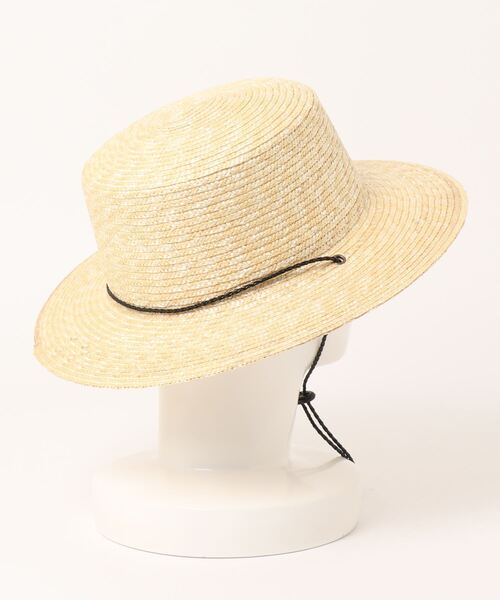 polcadot(ポルカドット)の「LONGBRIM BOATER HAT/ロングブリム ストローカンカン帽 (ストラップ付)(ハット・レディース・ベージュ/ブラック・FREE)」の3枚目の写真