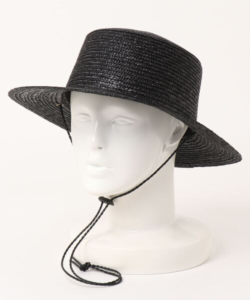 polcadot(ポルカドット)の「LONGBRIM BOATER HAT/ロングブリム ストローカンカン帽 (ストラップ付)(ハット・レディース・ベージュ/ブラック・FREE)」の10枚目の写真