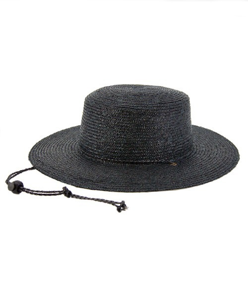 polcadot(ポルカドット)の「LONGBRIM BOATER HAT/ロングブリム ストローカンカン帽 (ストラップ付)(ハット・レディース・ベージュ/ブラック・FREE)」の9枚目の写真