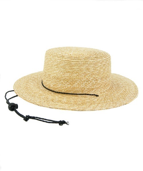 polcadot(ポルカドット)の「LONGBRIM BOATER HAT/ロングブリム ストローカンカン帽 (ストラップ付)(ハット・レディース・ベージュ/ブラック・FREE)」の5枚目の写真